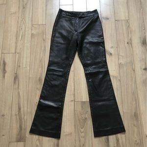 Women’s Vintage Danier Dark brown leather boot cut trouser pants size 2